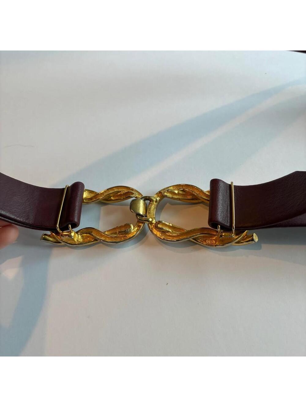 Vintage Dotty Smith Nautical Twist Buckle Belt Brown Adjustable 34 80s - Picture 2 of 6